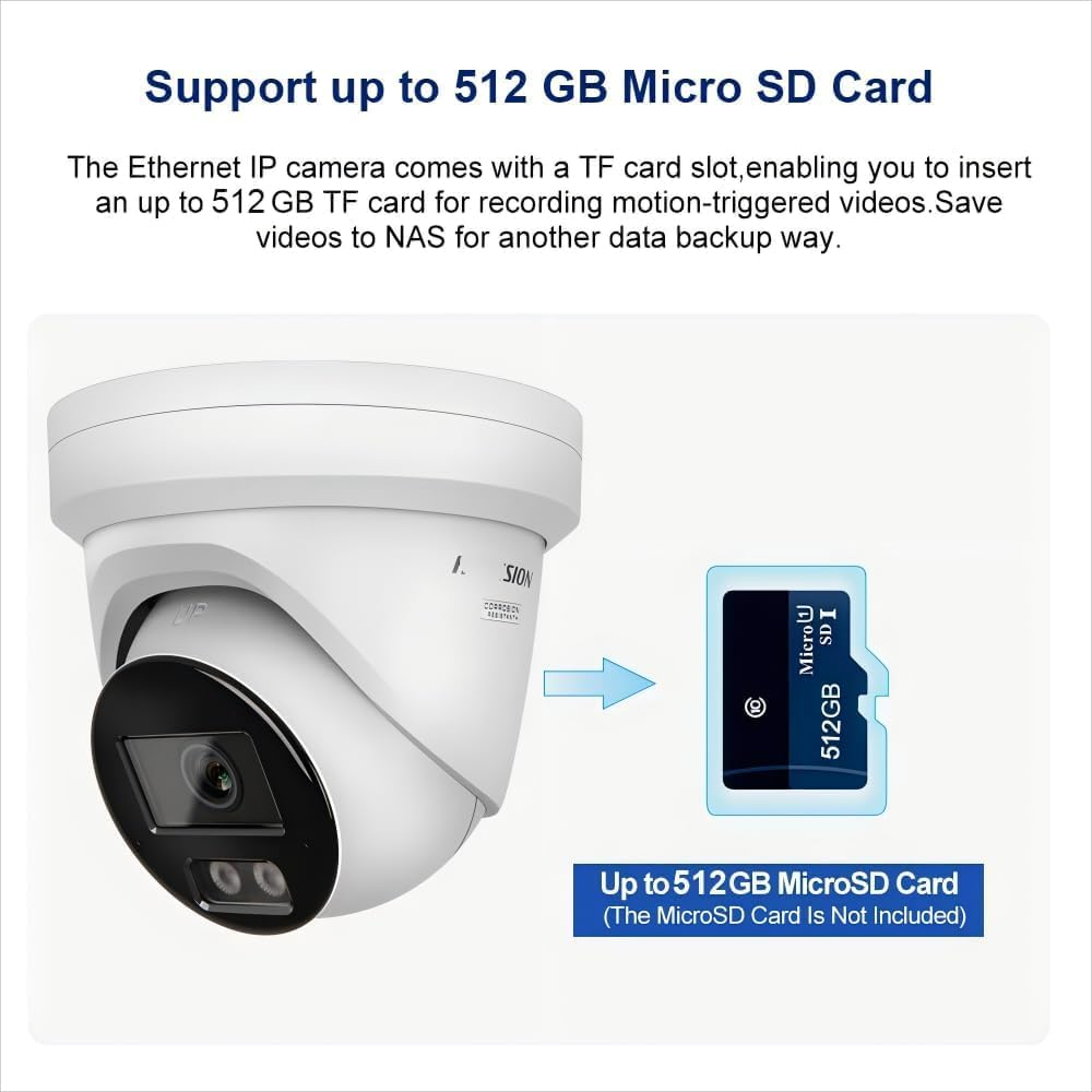 Ⲏikvision Poe Camera DS-2CD2387G3-LIS2UY/SRB, 8MP Outdoor Security Camera with Smart Hybrid Light, Color 3.0, Acusense 3.0 & Dual Mic, 2.8Mm Lens, 512GB SD Slot, Red&Blue Flashing Light image number 2