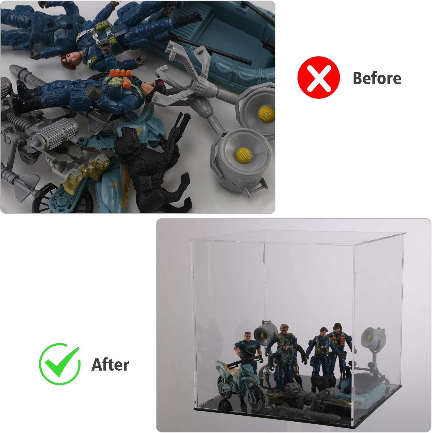 Evron Display Case for Collectibles Assemble Clear Acrylic Box Alternative Glass Case for Display Action Figures Home Storage & Organizing Toys (14.5X11X12 Inch; 36X27X30 Cm) image number 3