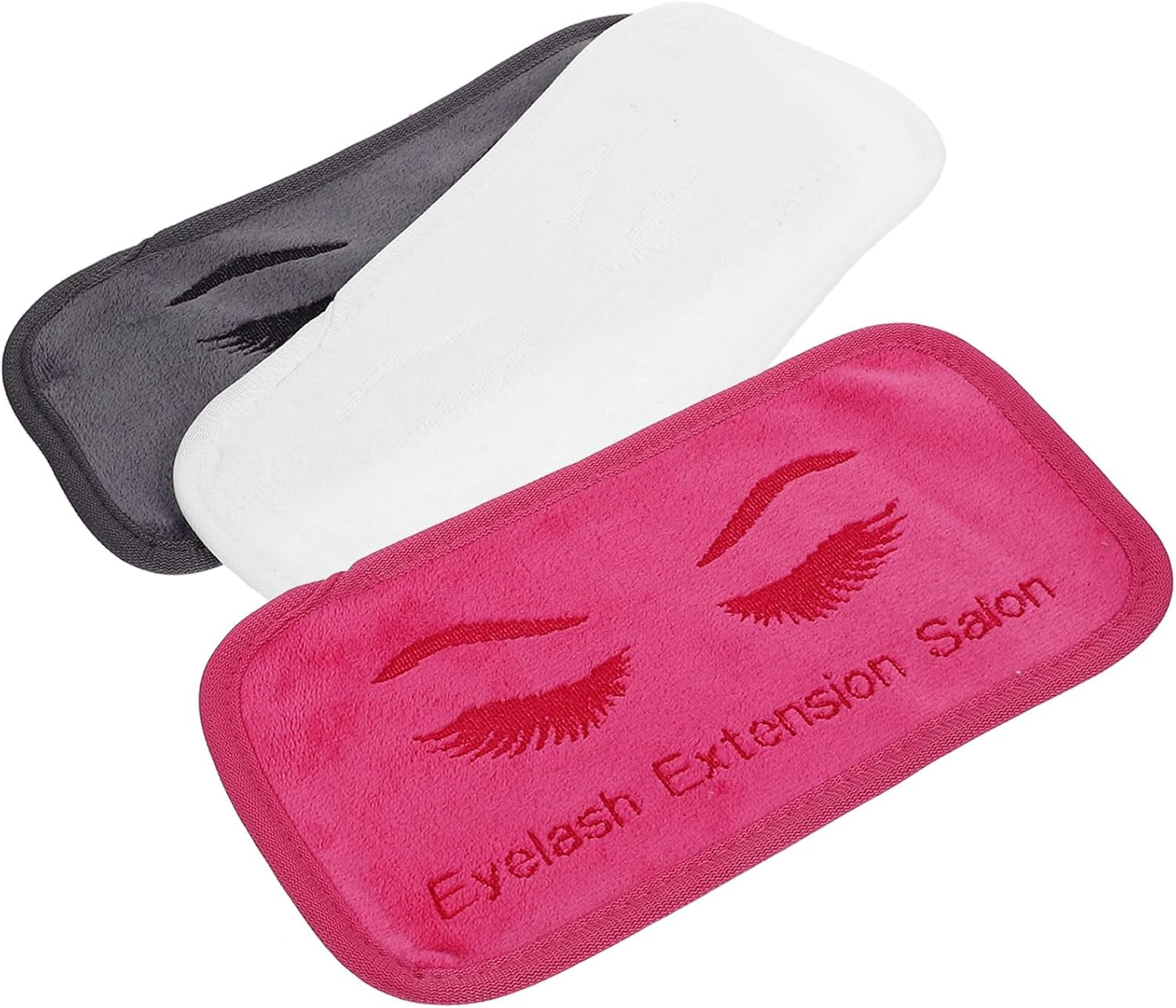 Angoily 3Pcs Eyelash Extension Forehead Pads Set, Lash Grafting Headbands with Deep Pink White Grey, Lash Extension Accessories for Professional Beauty Use image number 1
