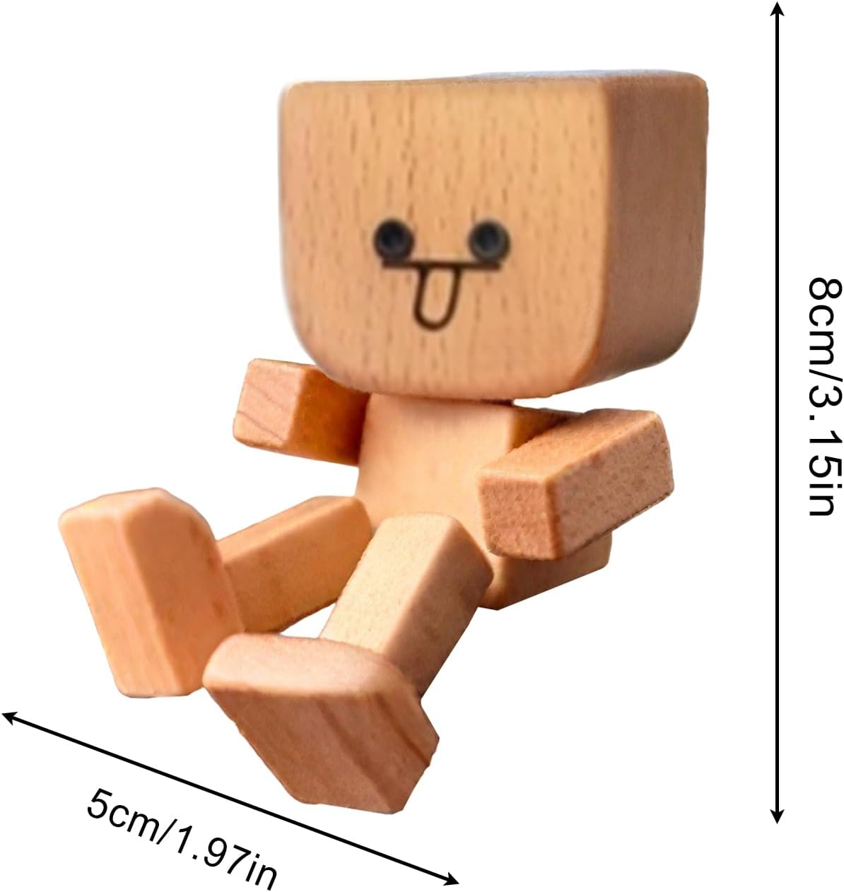 Shaking Wooden Man Figurine, Shaking Wooden Man Car Decorations, Statue for Automotive Console Scooters Sedans Pickups Trucks Commutes Road Trip Birthday - 11 image number 7