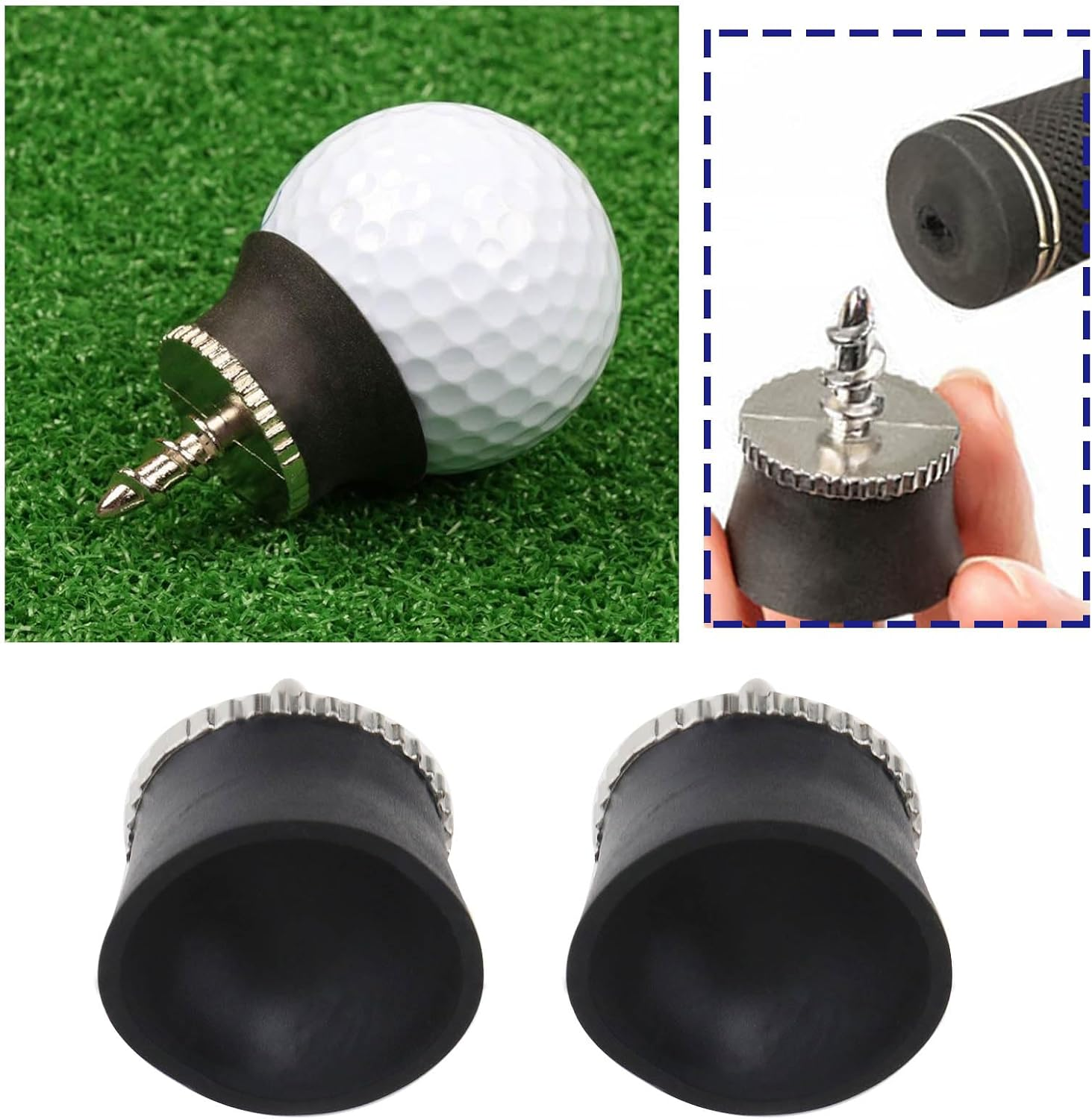 SG Store 2Pcs Golf Ball Pick-Up Golf Suction Cup Ball Grabber with Silicone Suction Golf Practice Pick up Training Aids Golf Club Accessories image number 1