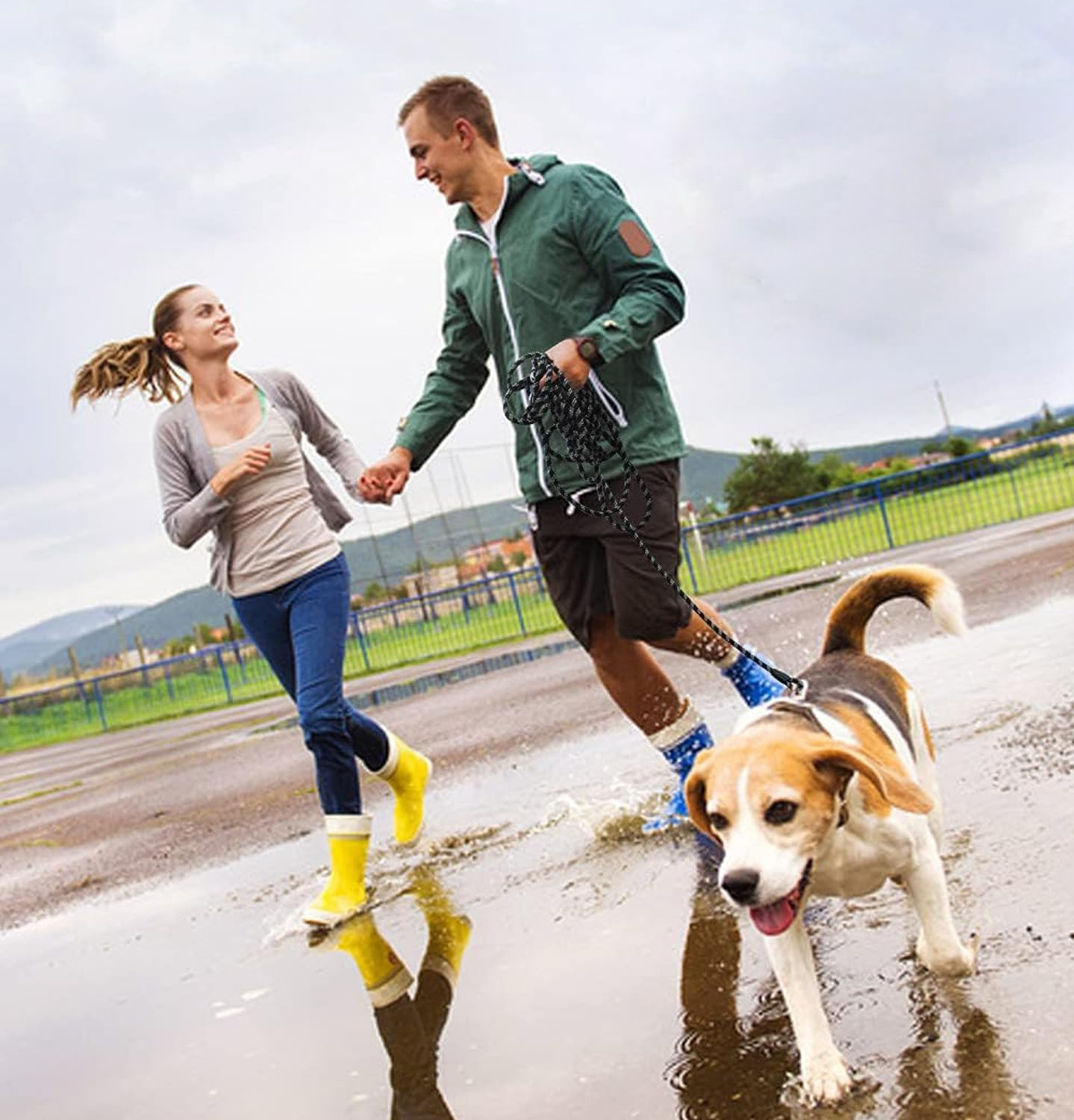 10FT Long Rope Leash for Dog Training, Betterjonny 1/2Inch Strong Dog Leashes with Comfortable Padded Handle, Reflective Nylon Dog Traction Rope for Large Medium Small Dogs Playing, outside Walking image number 2