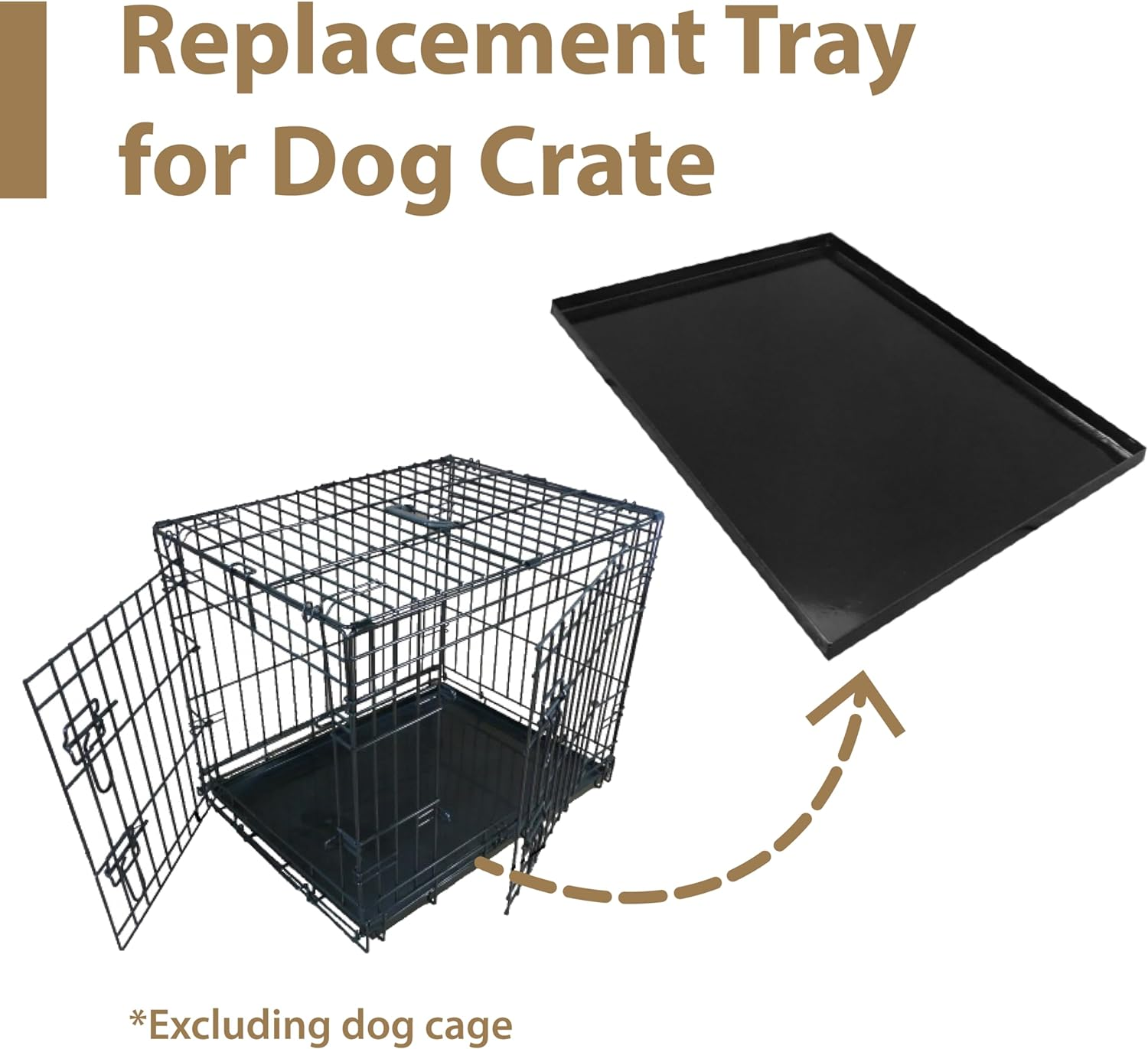 Ellie-Bo Replacement Metal Tray for Dog Cage Crate Large 36-Inch Black image number 3