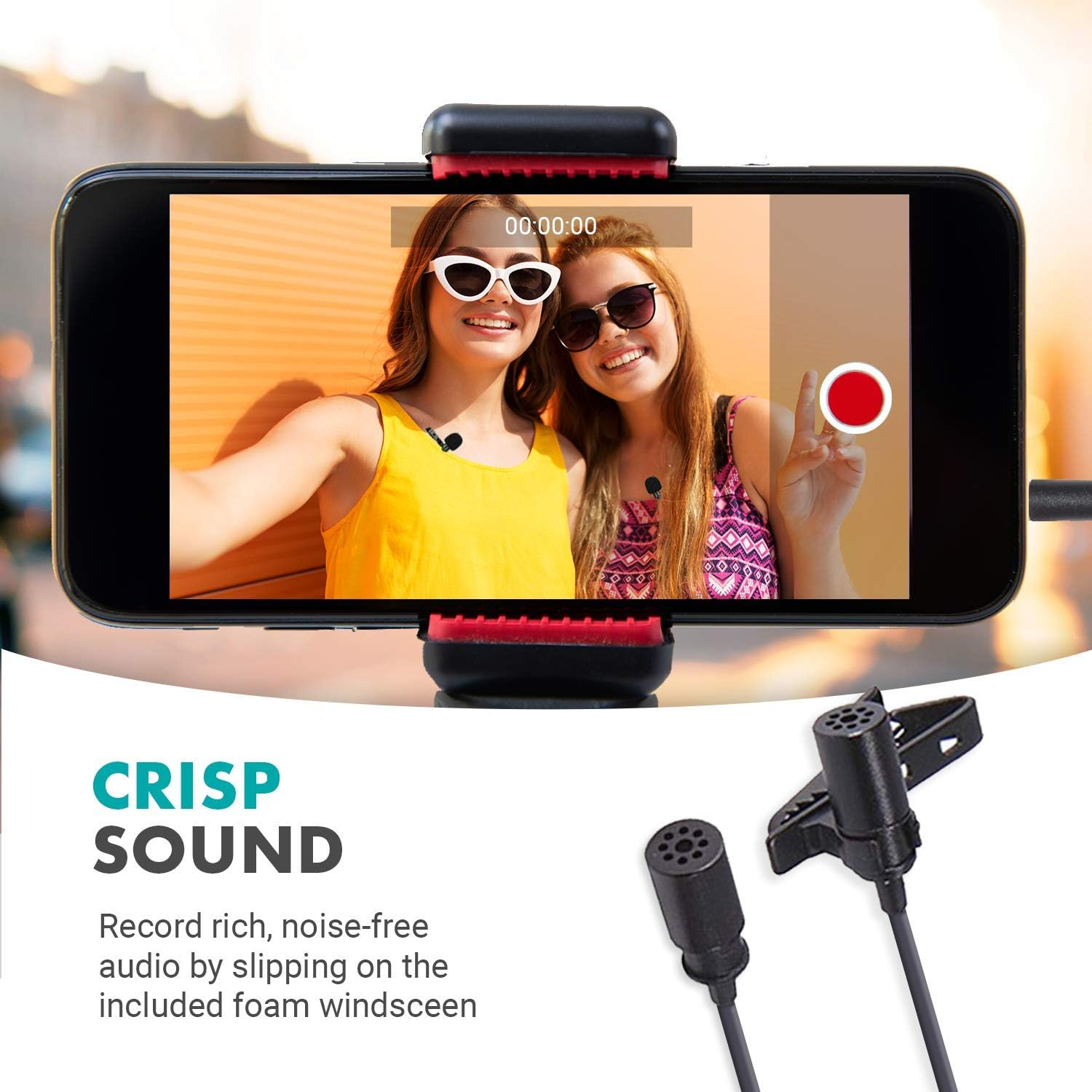 Movo PM20 Dual-Headed Lavalier Lapel Clip-On Omnidirectional Condenser Microphone for Apple Iphone, Ipad, Ipod Touch, Android and Windows Smartphones image number 4