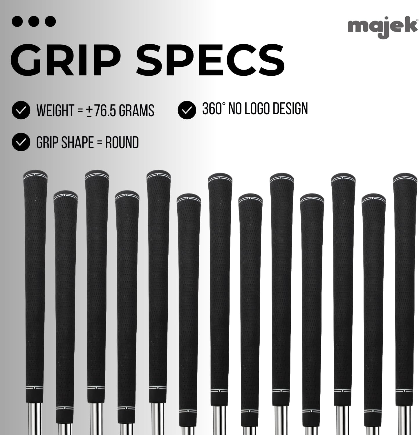 13 Piece Senior Men'S Jumbo Oversize Tour Pro Velvet Golf Grips +1/8" Thicker than Standard Perfect for Large Hands or Arthritic Fingers image number 5