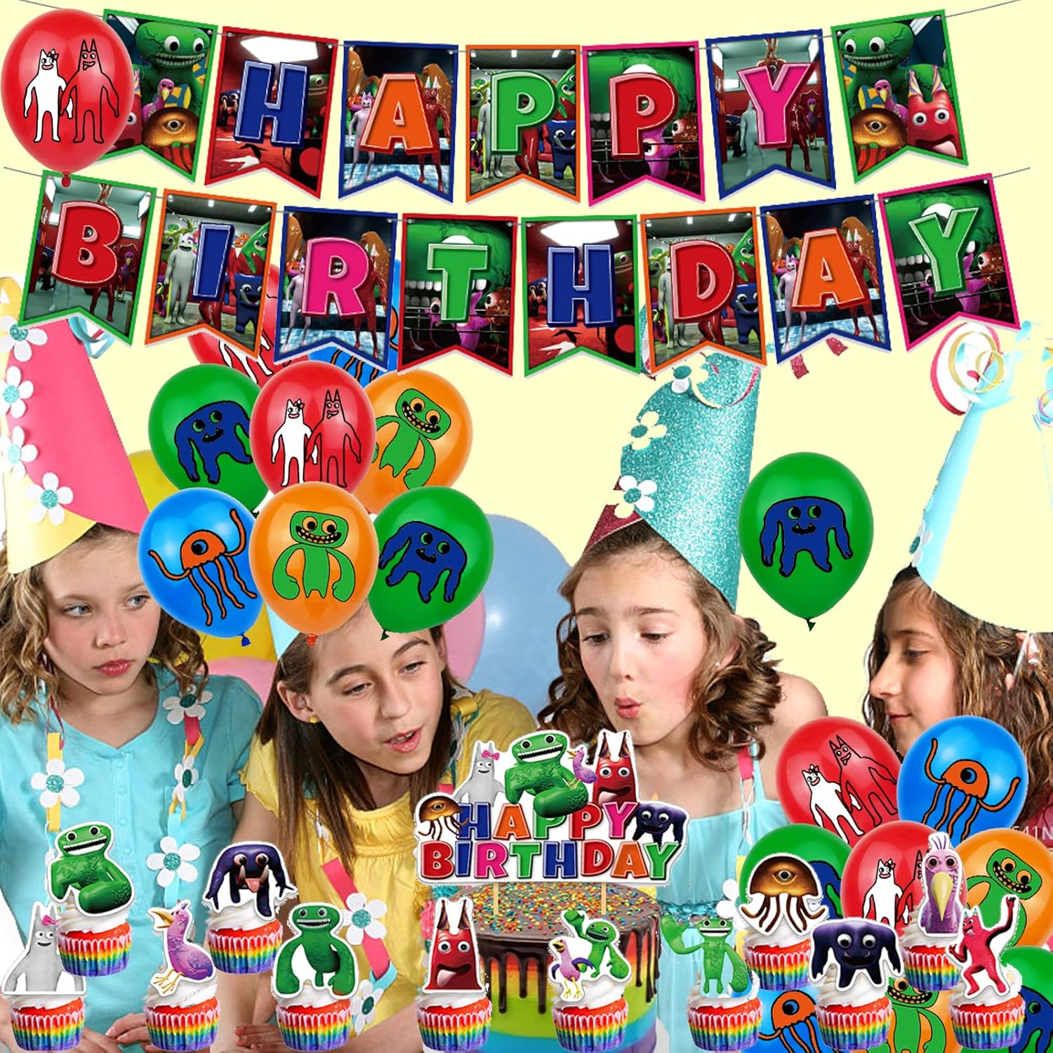 Garten of Banban Party Supplies Garten of Banban Party Decorations Garten of Ban Ban Balloons Birthday Garten of Banban Balloons Garten of Ban Ban Cake Topper Garten of Ban Ban Birthday Banner image number 4