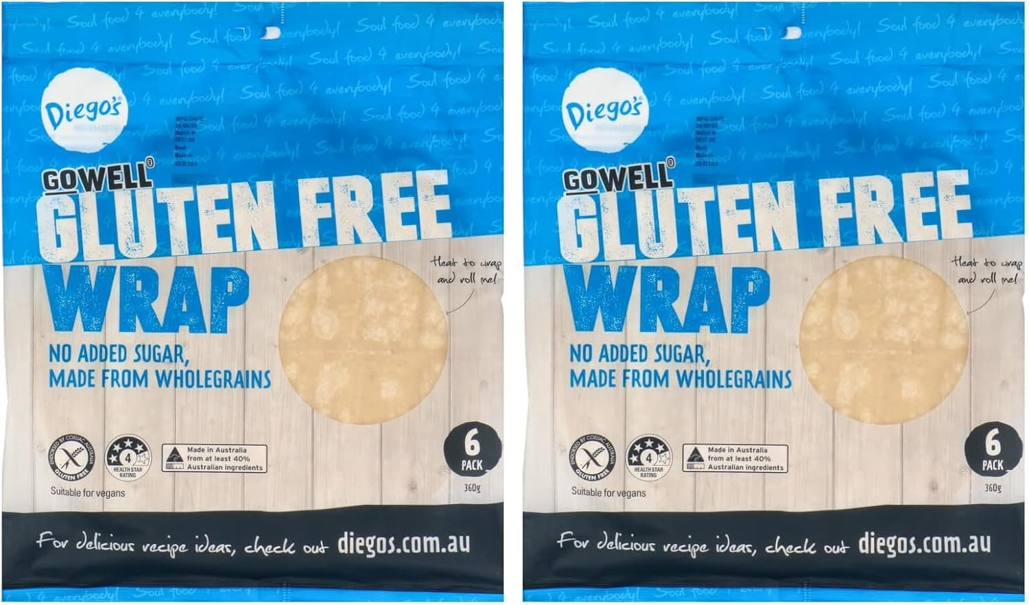 Diego'S Gowell Gluten Free Wraps 6 X 360 G image number 2