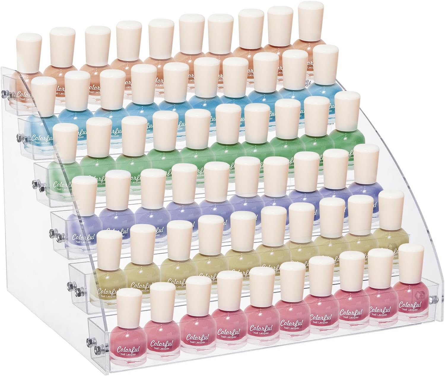 TAVVKE 6 Tiers Nail Polish Stand 66 Bottle Capacity Acrylic Clear Nail Polish Display Stand 31 * 26.5 * 21.4 CM image number 4