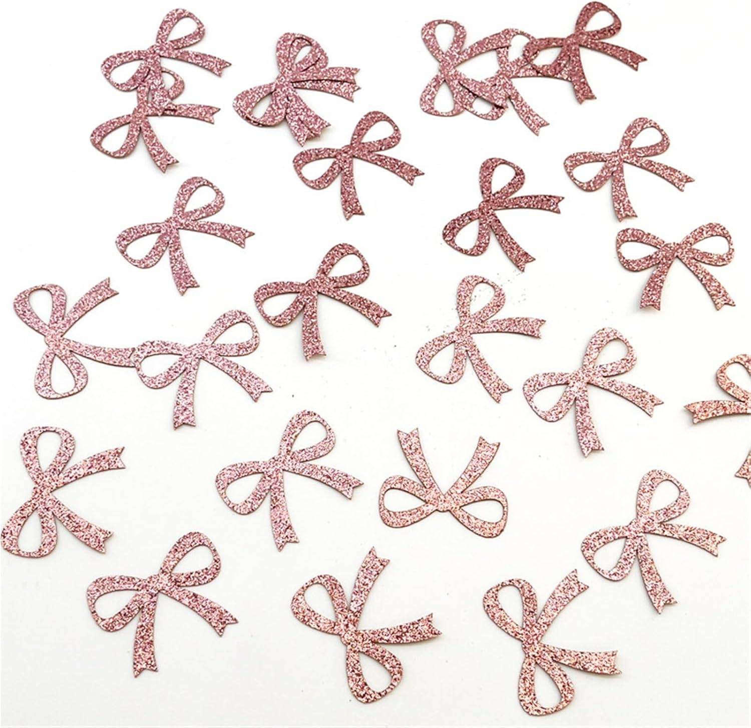 Glitter Pink Bow Party Confetti Double-Sided Sprinkles Suitable for Parties, Birthday Decorations, Weddings