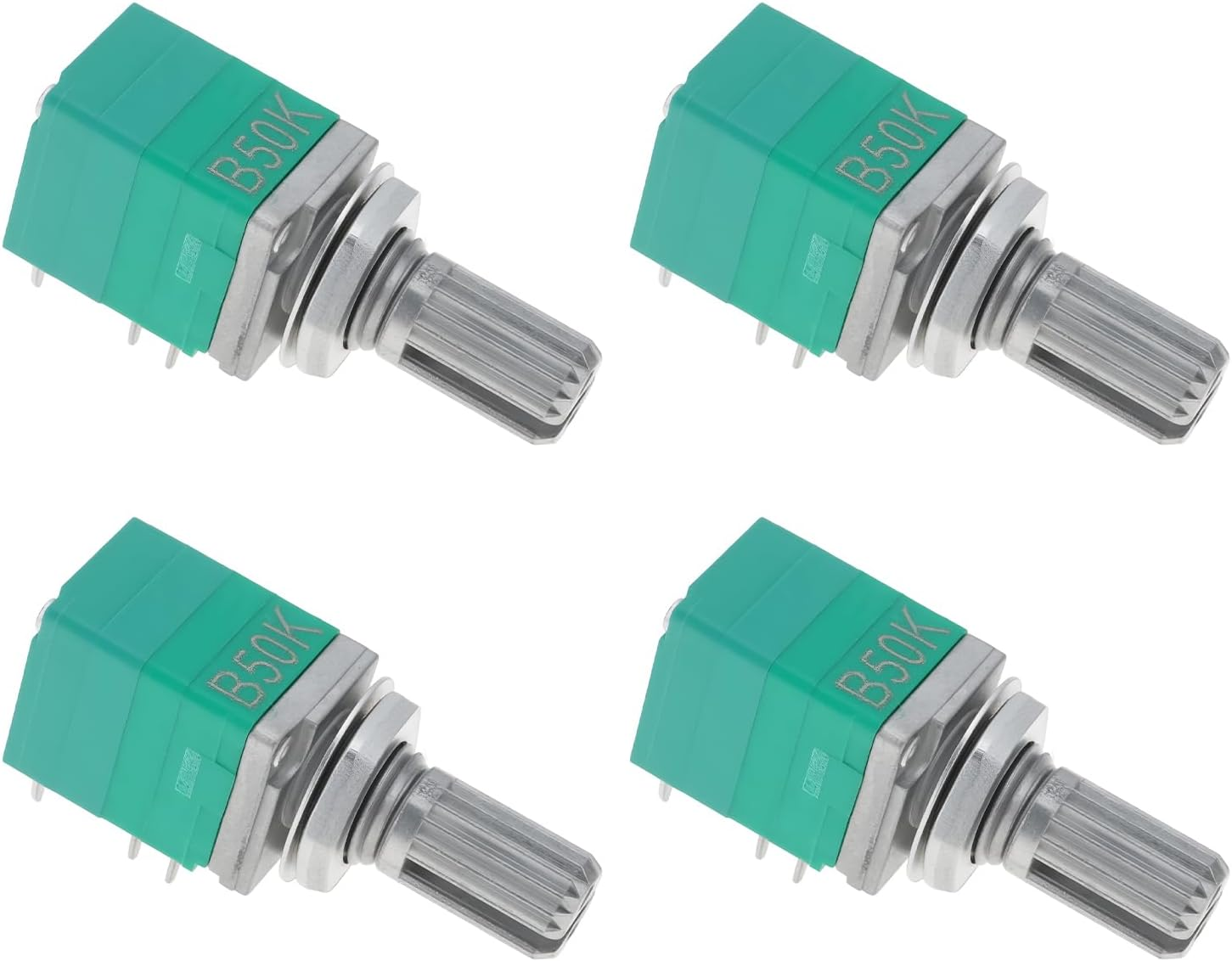 Create Idea 4X 8-Pin Linear Single-Turn Potentiometer with Switch Dual Carbon Film B50K 6Mm RV097NS for Audio Equipment Amplifier image number 1