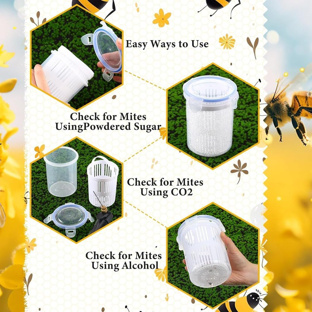 Varroa Mite Detection Jar Andmeasuring Cup Leakproof Varroa Easy Check Helps Beekeepers Easily Count Andmonitor image number 2