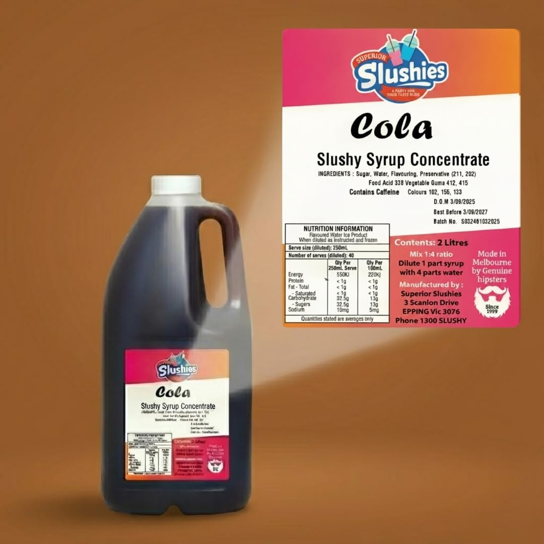 Superior Slushies Cola Slushy Syrup Concentrate &ndash; Sweet & Fun Flavour &ndash; Premium Slushie Mix for Frozen Drink & Slushy Machines &ndash; 2L Bottle image number 2