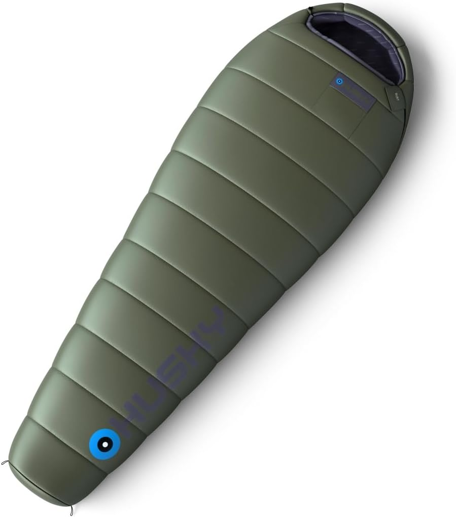 Husky Ruby Sleeping Bag 3 Seasons, Warm Mummy Sleeping Bag for Adults, Summer Sleeping Bag for Camping, Trekking and Outdoor (Dark Green, 220 X 85 Cm) image number 4