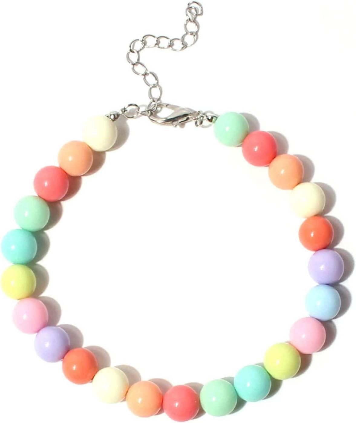 Pet Collar Candy Colors Decor Accessory Multi-Color Fashion Dogs Faux Pearls Necklace Loop Photography Props Convenient and Clever image number 3
