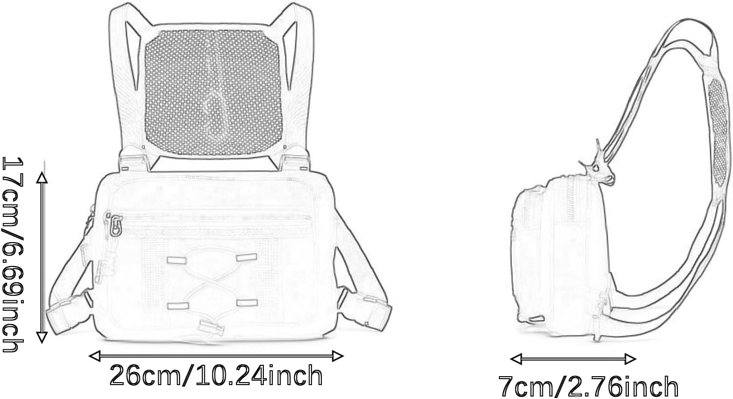 ZGUZMCMK Binocular Chest Pack Binocular Holder, Waterproof for Hiking Camping, Pouch Multipurpose Bino Harness Carrier Case Bino Bag, Green - Yellow image number 7