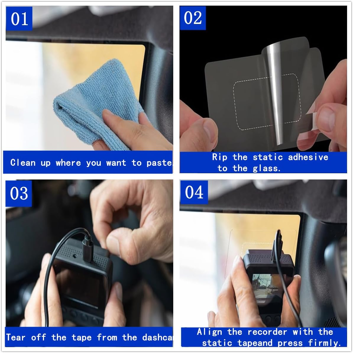 12Pcs Electrostatic Windshield Dashcam Stickers,Electrostatic Stickers for Dash Cam,Car Membrane, ETC Equipment image number 5