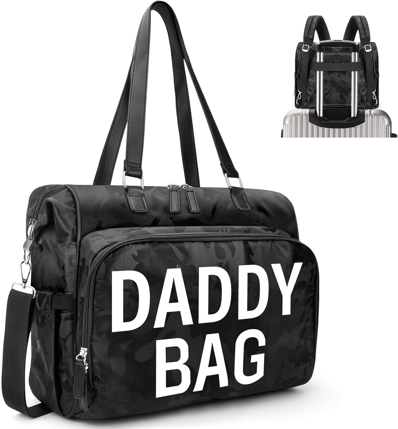 Pripher Diaper Bag Backpack, Large Capacity Nappy Changing Backpack Multi-Functional Travel Backpack with Stroller Straps, Waterproof and Stylish Nappy Bag