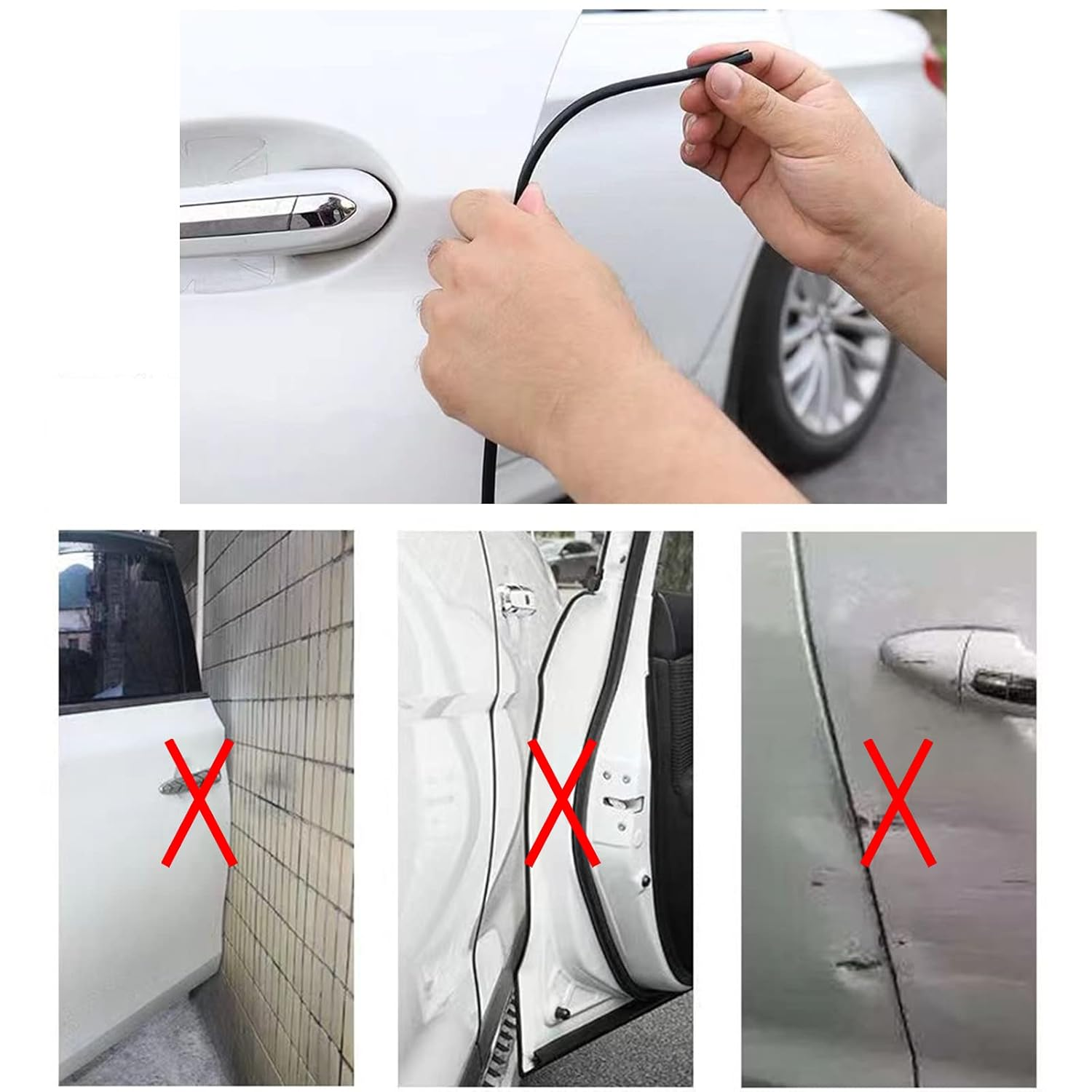Rubber Edge Guard U Channel Trim Self Adhesive Metal Edge Protection Guard for Car Doors, Hatches, Lockers, Panels (20Ft, Black) image number 1