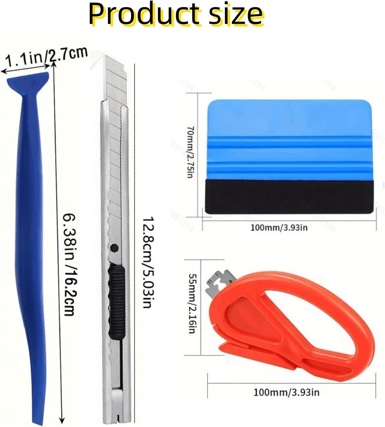 15Pcs Window Tinting Tool Kit, Window Film Installation Tools Vehicle Vinyl Wrap Application Kit image number 4