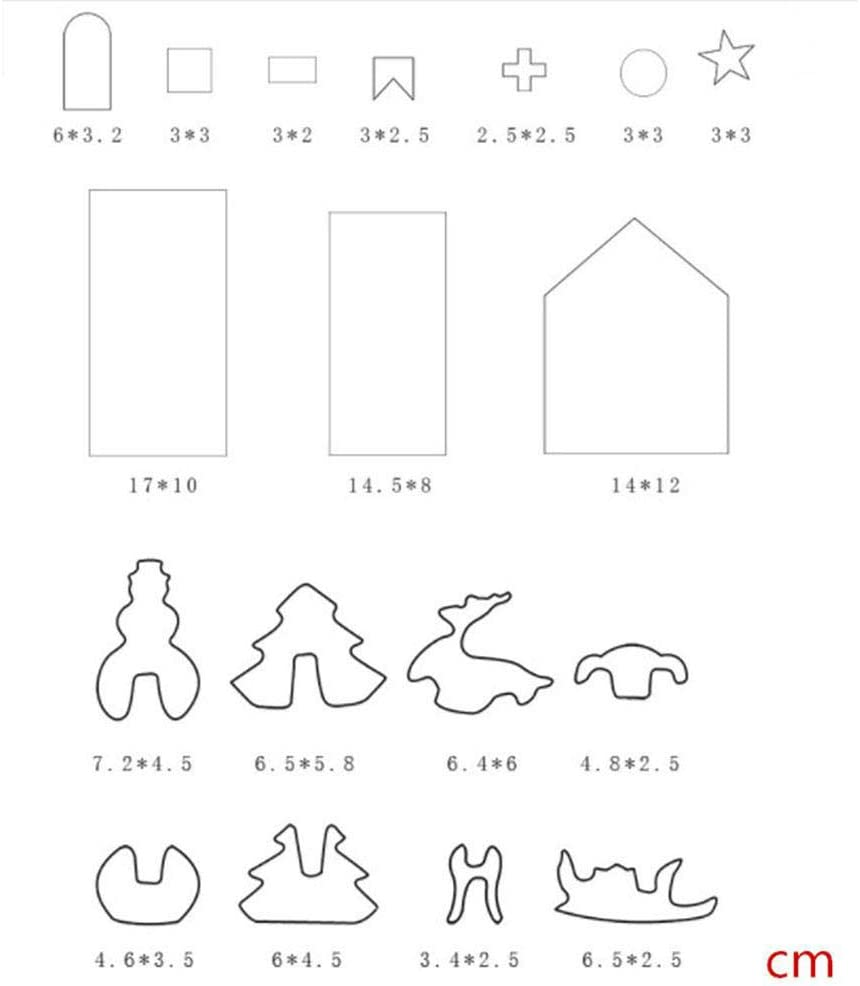 18 PCS Gingerbread House Cookie Cutter Set, 3D Stainless Steel Christmas House Fondant Cutter Kit, Including Christmas Tree, Snowman, Reindeer, Sled Shapes, Gift Box image number 5