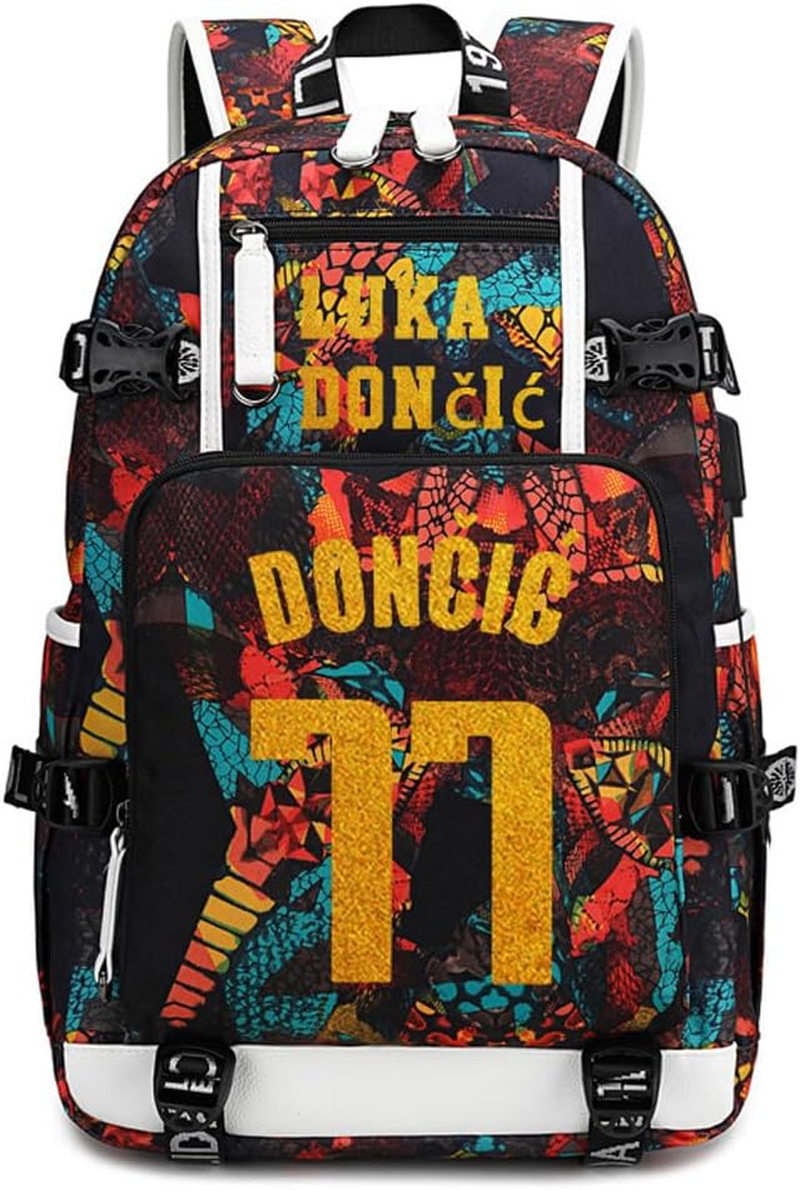 Basketball Player 77 Multifunction Backpack Travel Daypacks Fans Bookbag for Men Women - Grey - 1 image number 7