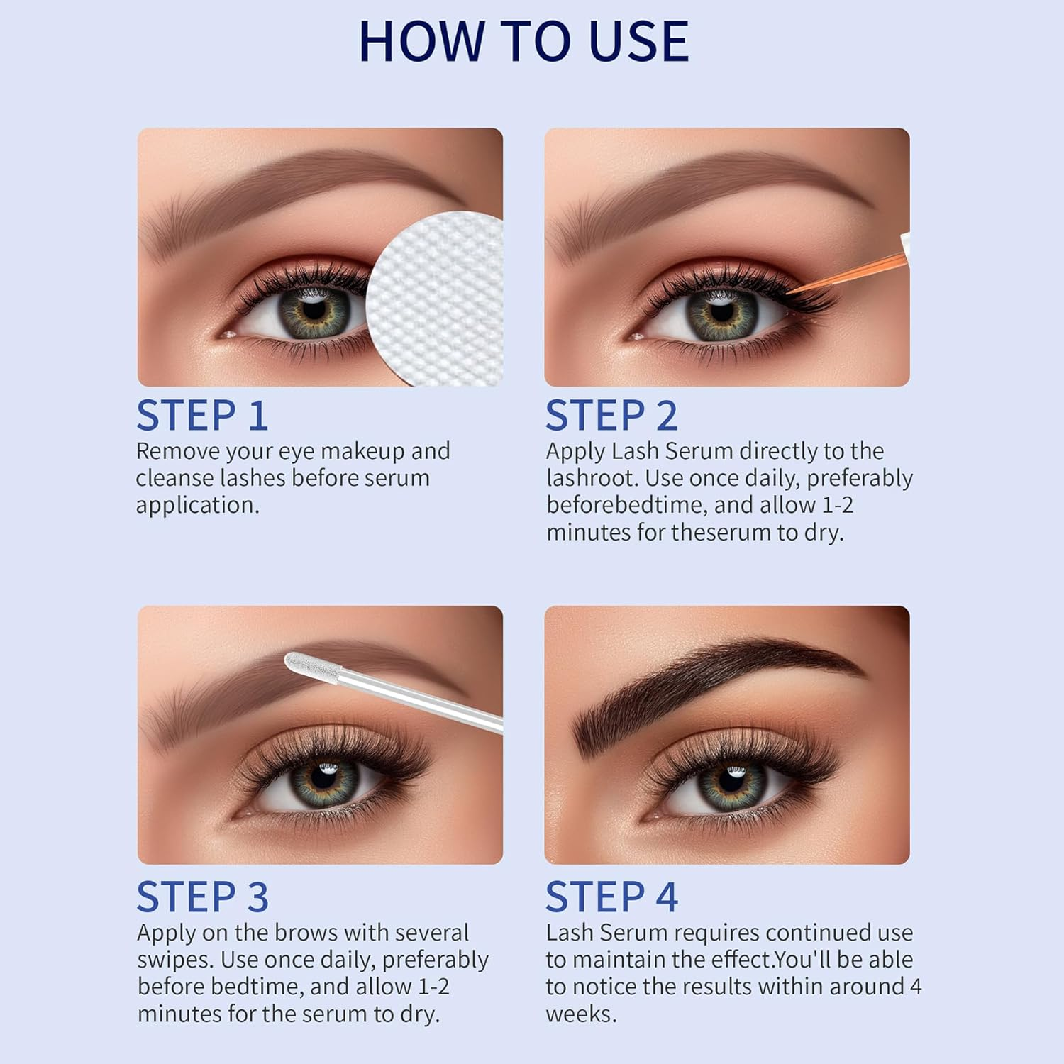 Eyelash and Eyebrow Growth Serum Set &ndash; Nourishing Lash & Brow Enhancer for Thicker, Fuller, Healthier Looking Lashes and Brows &ndash; Hydrating & Strengthening Formula image number 3