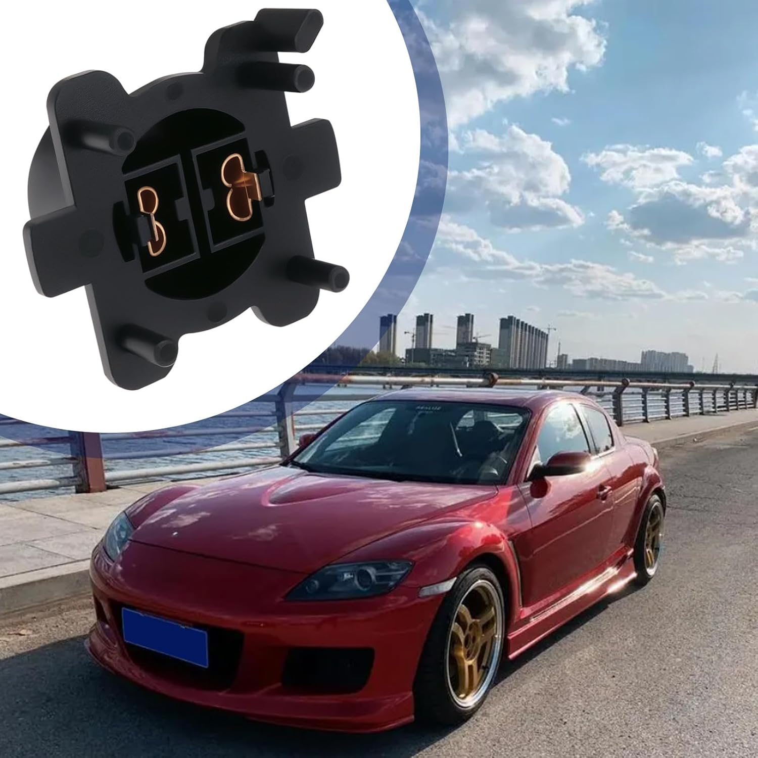 YINETTECH 2Pcs Car Headlight Socket Holder Bulb Socket Retainer Holder Adapters Tail Lamp Bulb Holder G14H51 Compatible with Mazda MX5 Miata CX7 RX-8 image number 2