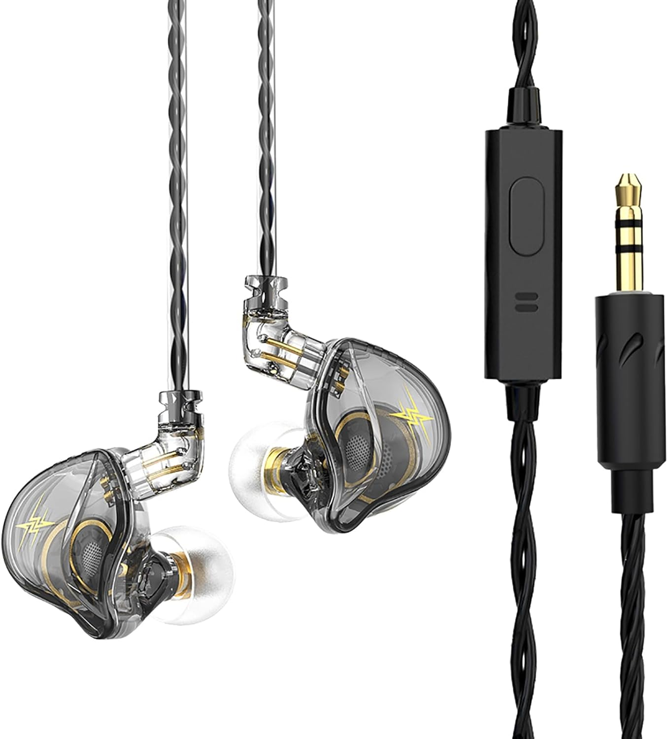 QKZ ZXT Earbuds Wired with Microphone (Translucent Gray)
