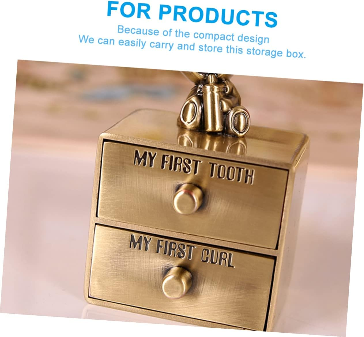 Zinc Alloy Boys and Girls Tooth Box Portable Metal Tooth Storage for Personalised image number 3