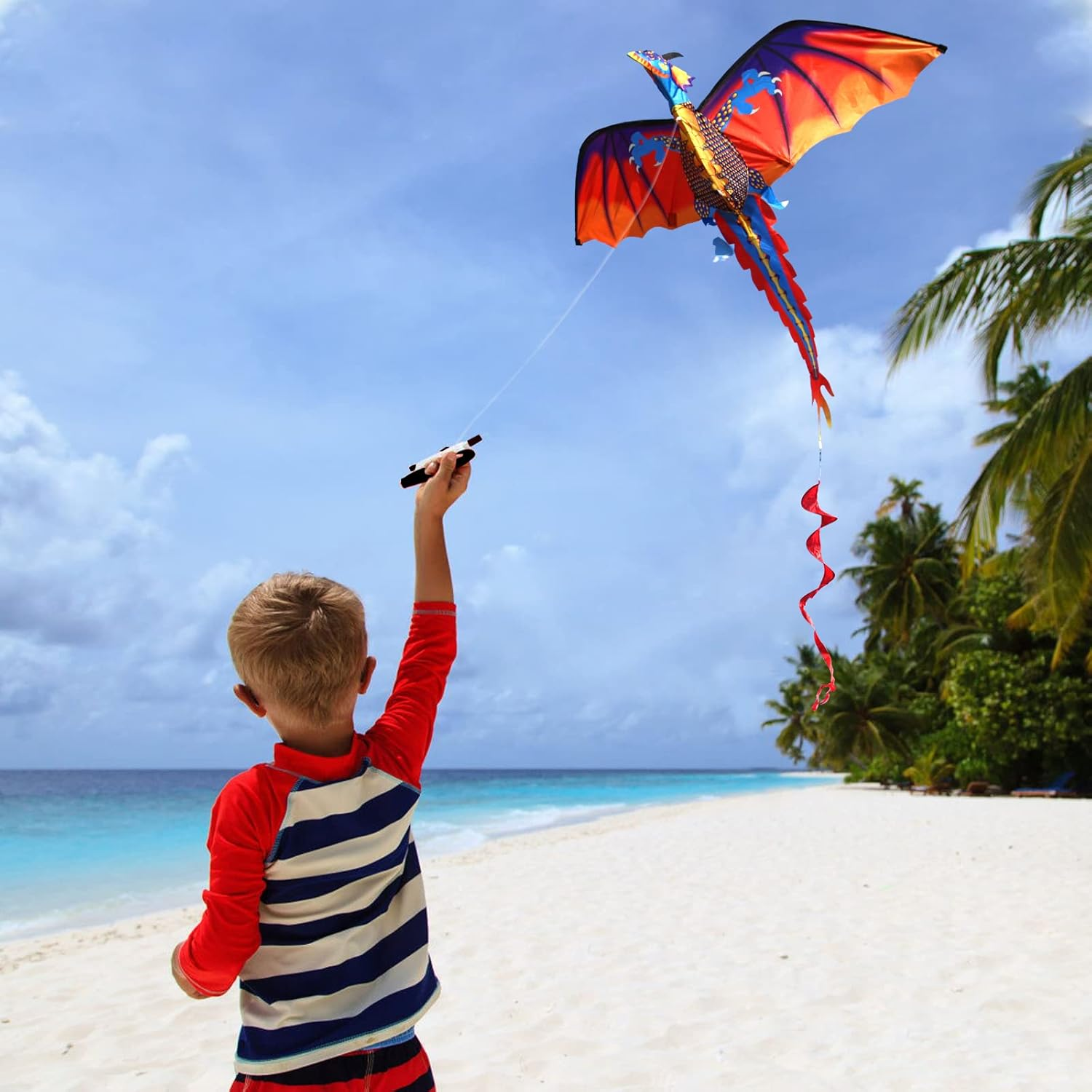 Touch the Sky Huge Dragon Kite-Premium Durable Outdoor Flying Kite, Easy to Fly for Beginner,Perfect for Beach, Park, Birthday Party Activities image number 6
