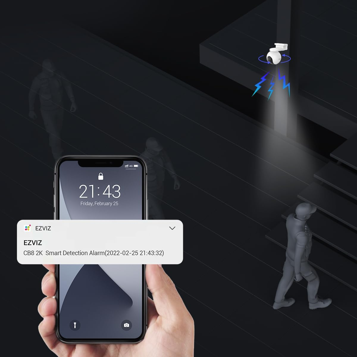 EZVIZ 2K Outdoor Security Camera Wireless, Solar Security Camera, 360 PT Wifi Camera, 210 Days Battery Life, 15M Color Night Vision, 2-Way Talk, AI Human Detection, Waterproof (CB8 3MP) image number 2