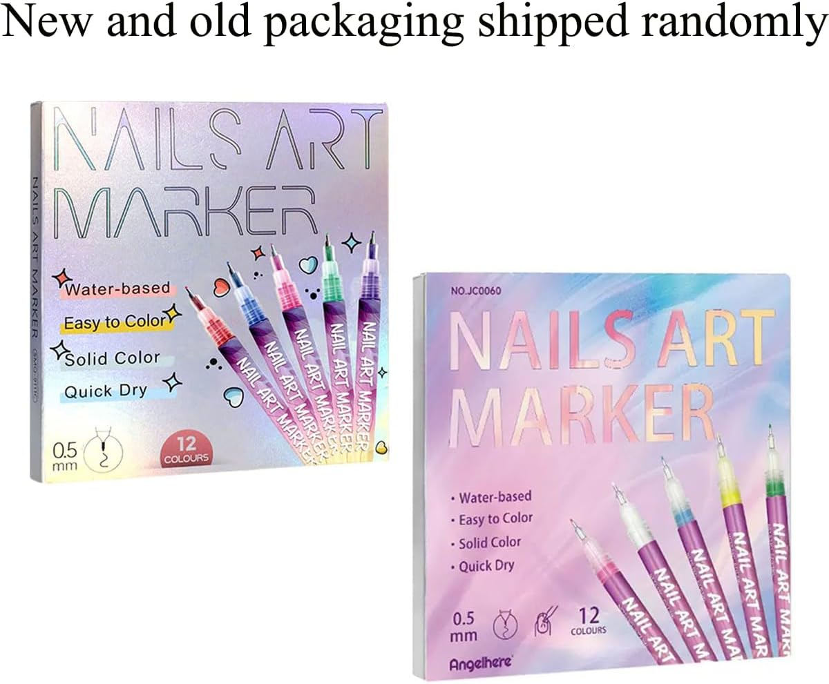 12 Colors Nail Art Pens Set, Nail Doodle Pens for Home Salon, Nail Art Markers Polish Pen, Nails Art Design, Manicure Nail DIY Decoration (1 Set) - 2 Sets image number 7