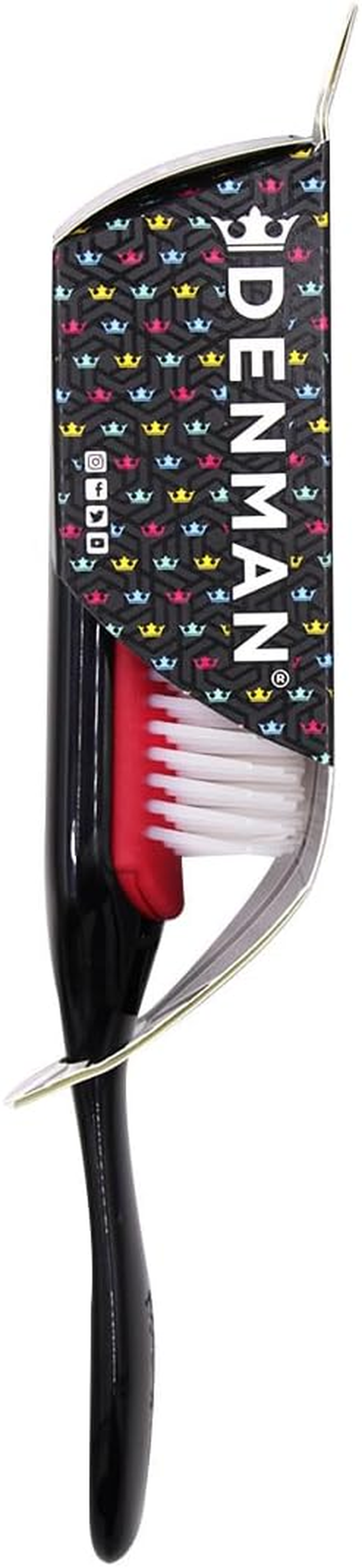 Denman D3 Gold Crown Hairbrush, Black
