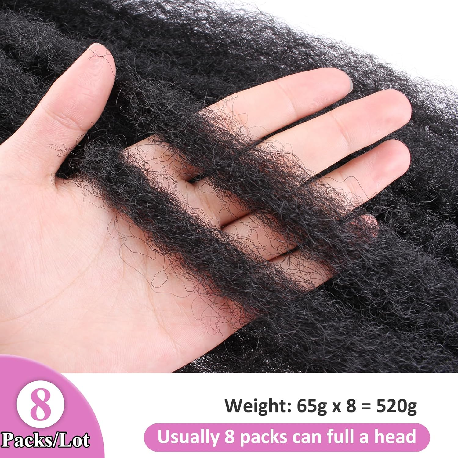 Samtress Marley Twist Braiding Hair 24 Inch Afro Kinky Twist Crochet Hair Extensions 8 Packs Ombre Springy Afro Kinky Twist Crochet Hair for Faux Locs Synthetic Braiding Hair for Women (#1B/30/27)