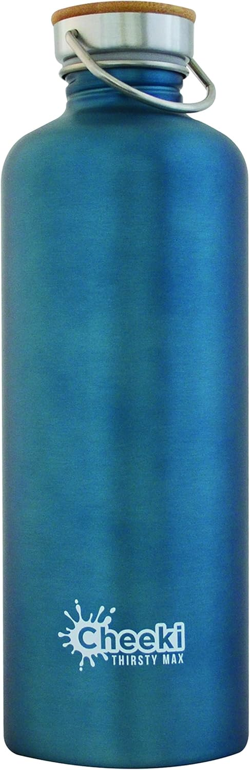 Cheeki Thirsty Max Stainless Steel Bottle 1.6 Litre Capacity, Silver