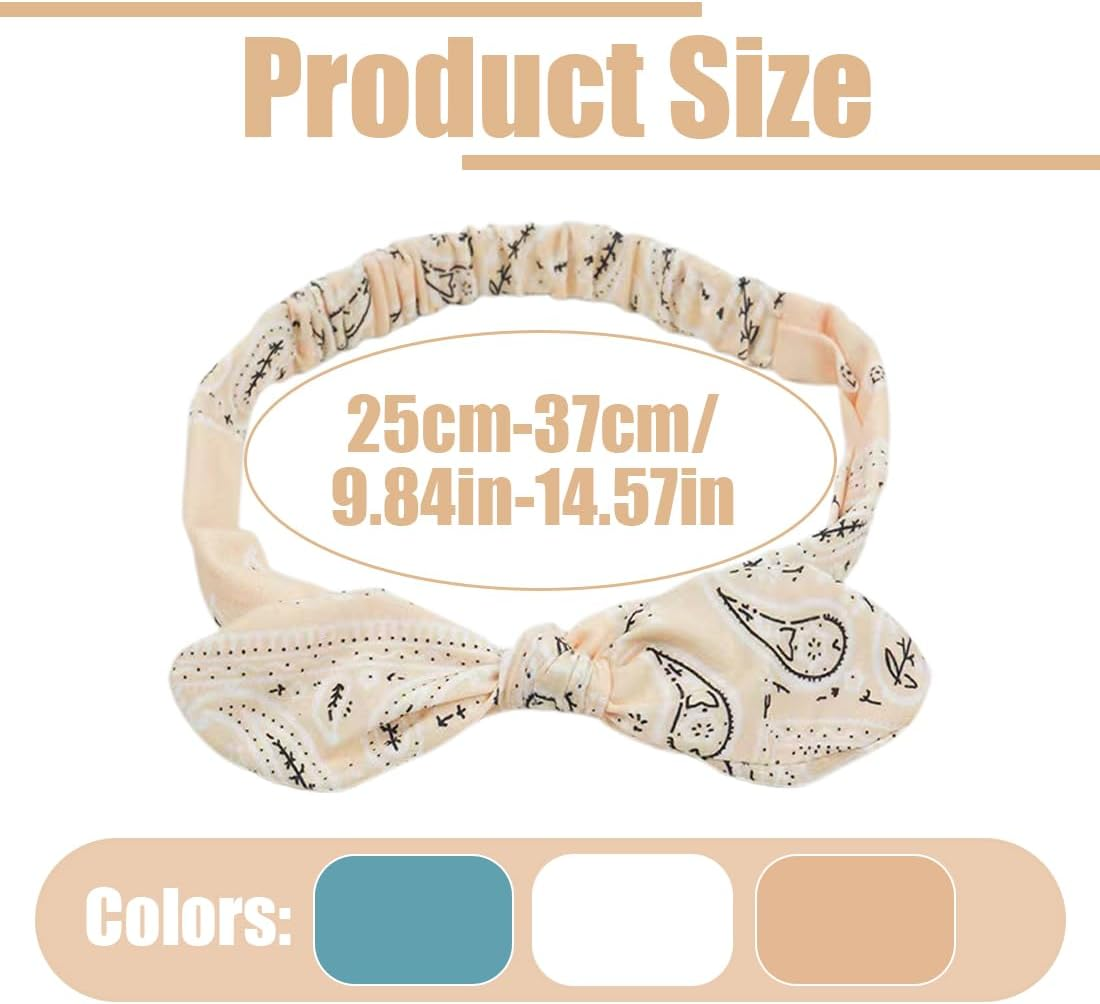Pack of 3 Wide Headband Paisley Women'S Bow Hair Band Rockabilly Headband, Boho Headband Print Hair Accessories for Everyday Yoga Sports Fitness image number 1
