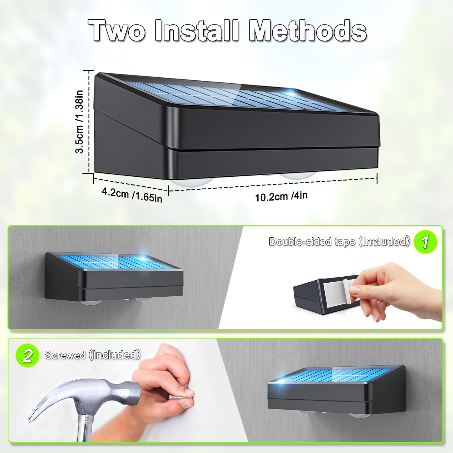 Solar Fence Lights Outdoor, 3000K/5000K/6500K & RGB Colors, Multiple Modes Solar Lights IP65 Waterproof for Patio, Backyard, Garden, Deck, Fence, Dusk to Dawn (Pack of 8)