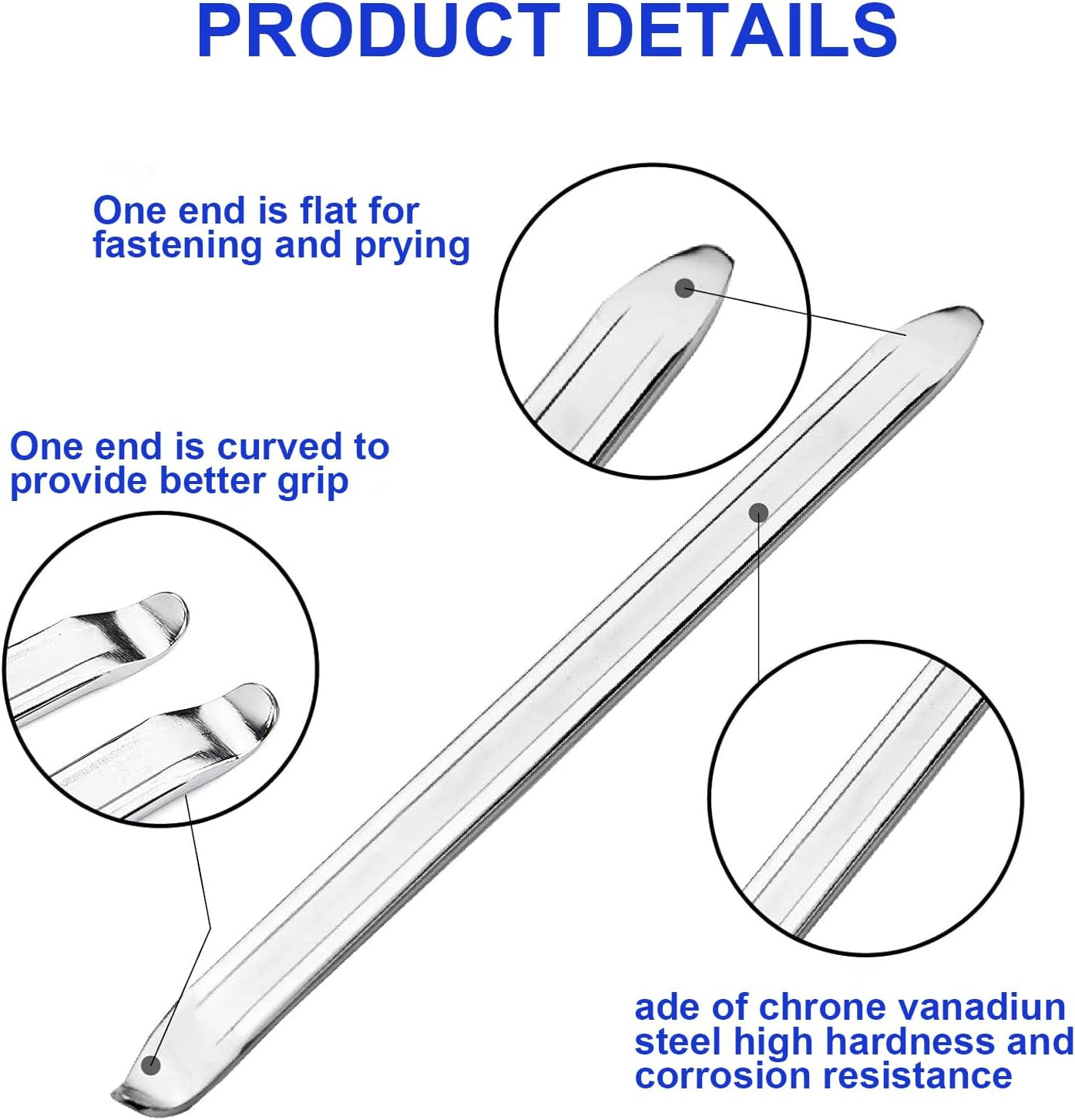 CHENGCKJ Set of 3 Tyre Lever Tyre 30 Cm Tyre Lever Tyre Mounting Iron Tool with 3 Pieces Wheel Rim Protectors Tyre Change Lever for Motorcycle, Bicycle, Car image number 1