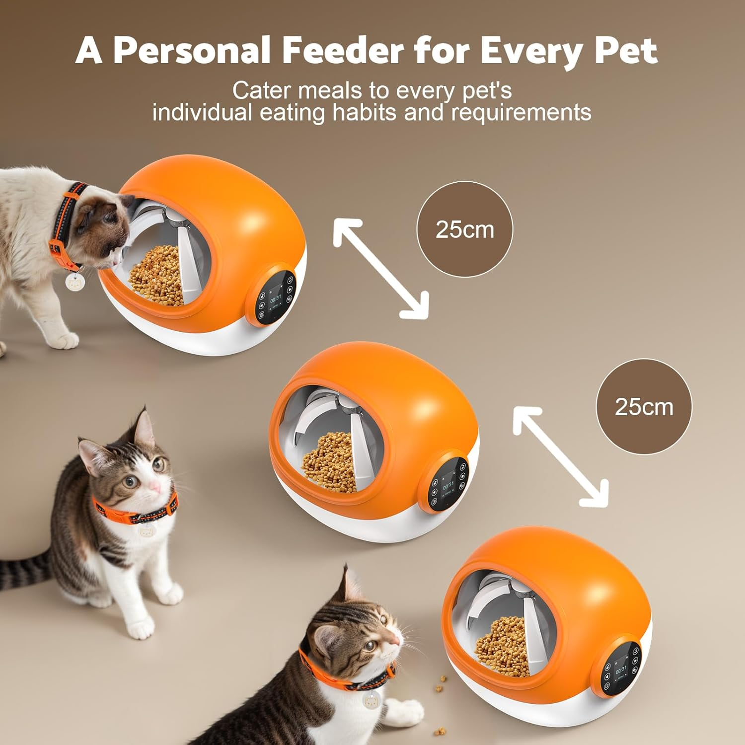 Advwin RFID Automatic Cat Feeder, Microchip Pet Feeder with Collar, Automatic Timed Pet Feeder for Multiple Cats, 4 Feeding Modes, Voice Recorder - Suitable for Both Wet and Dry Food image number 5