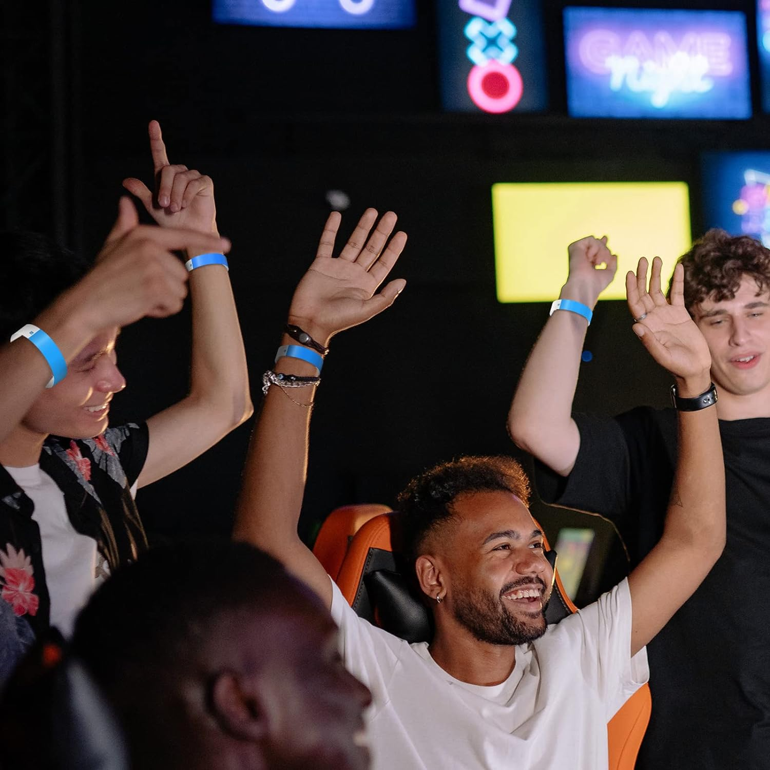 KINBOM 1000Pcs Neon Wristband, Waterproof Paper Wristbands for Events Entrance Wristbands Paper Bracelets for Events Parties Music Festivals Concerts Contests (Blue) image number 6