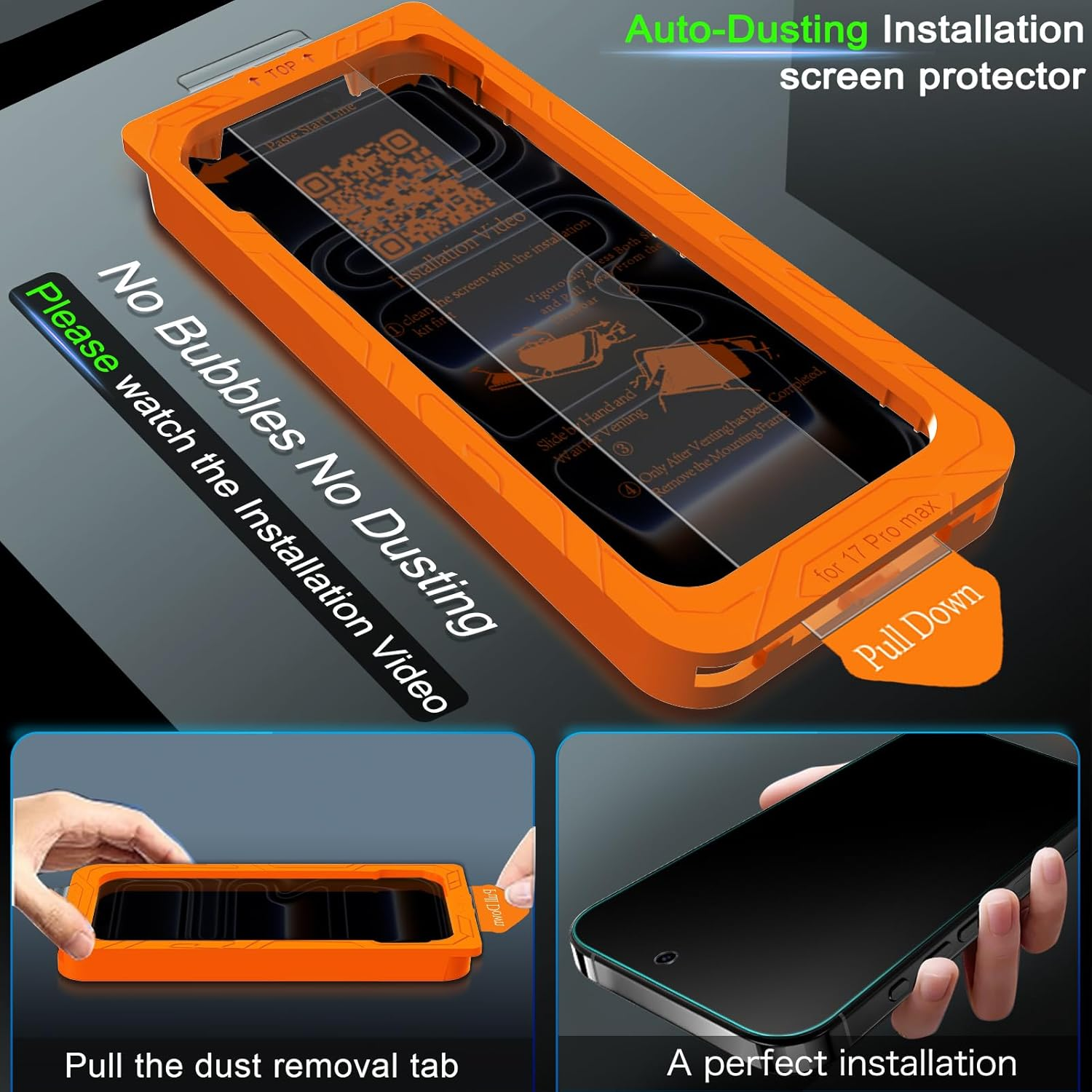 [Auto-Dust Removal] IMBZBK 3 Pack Privacy Screen Protector for Iphone 17 Pro Max [6.9 INCH] anti Spy Private Accessories, Case Friendly Film, Military Grade Tempered Glass 3 Camera Lens Protector