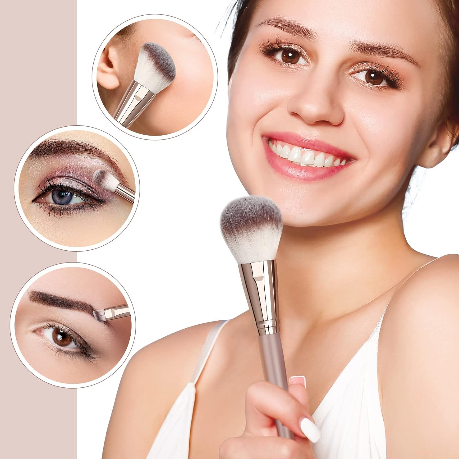 Makeup Brushes 11 Pcs Easy-Taken Travel Makeup Brush Set Foundation Eye Shadows Blush Face Powder Concealer Mini Make up Brushes with Case (Pink) image number 1