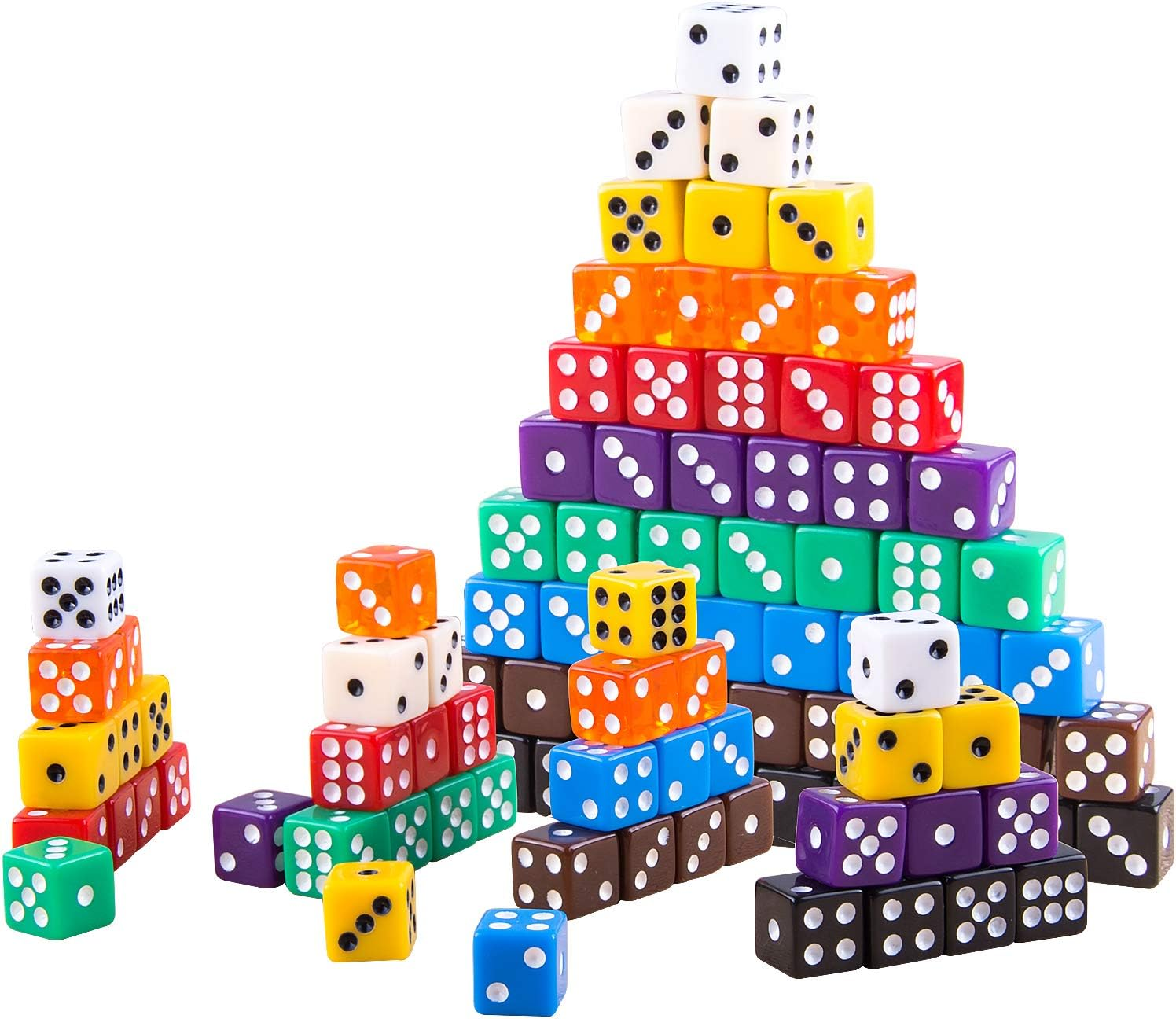 AUSTOR 100 Pieces 6 Sided Game Dice Set 12Mm Square Corner Dice with a Free Pouch - 100 Pieces Round B image number 3