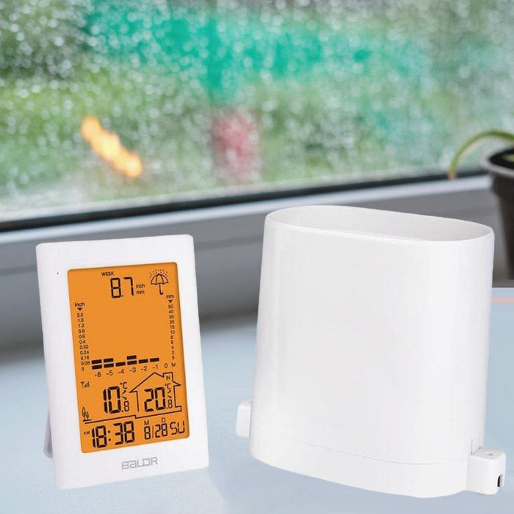 Rain Gauge Rainfall History Weather Station Gauge Rainfall for In/Outdoor White image number 2