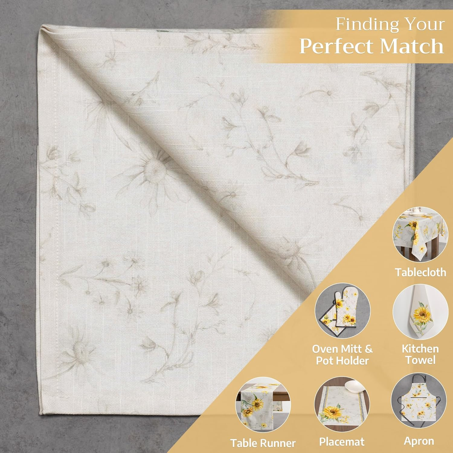 Maison D'Hermine Cloth Napkins Set of 4 100% Cotton Everyday Reusable Square Napkins Cloth Washable, Dinner, Party, Wedding, Restaurant, Spring/Summer (Candice, 20" X 20") image number 4