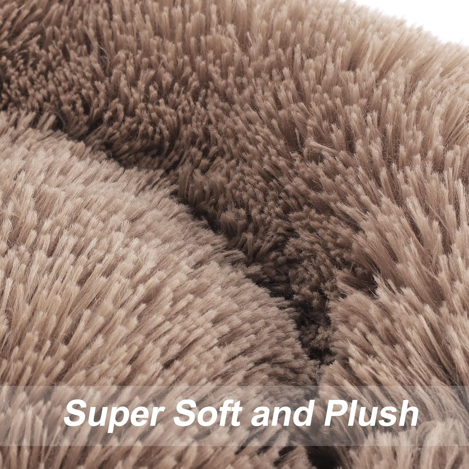 Wndy'S Dream Dog Bed, Dog Calming Donut Bed, Anti-Anxiety Pet Bed, Fluffy Donut Cushion for Small and Medium Dogs and Cats, Washable Soft Pet Puppy round Bed with Anti-Slip Mute Base (Coffee 70Cm)