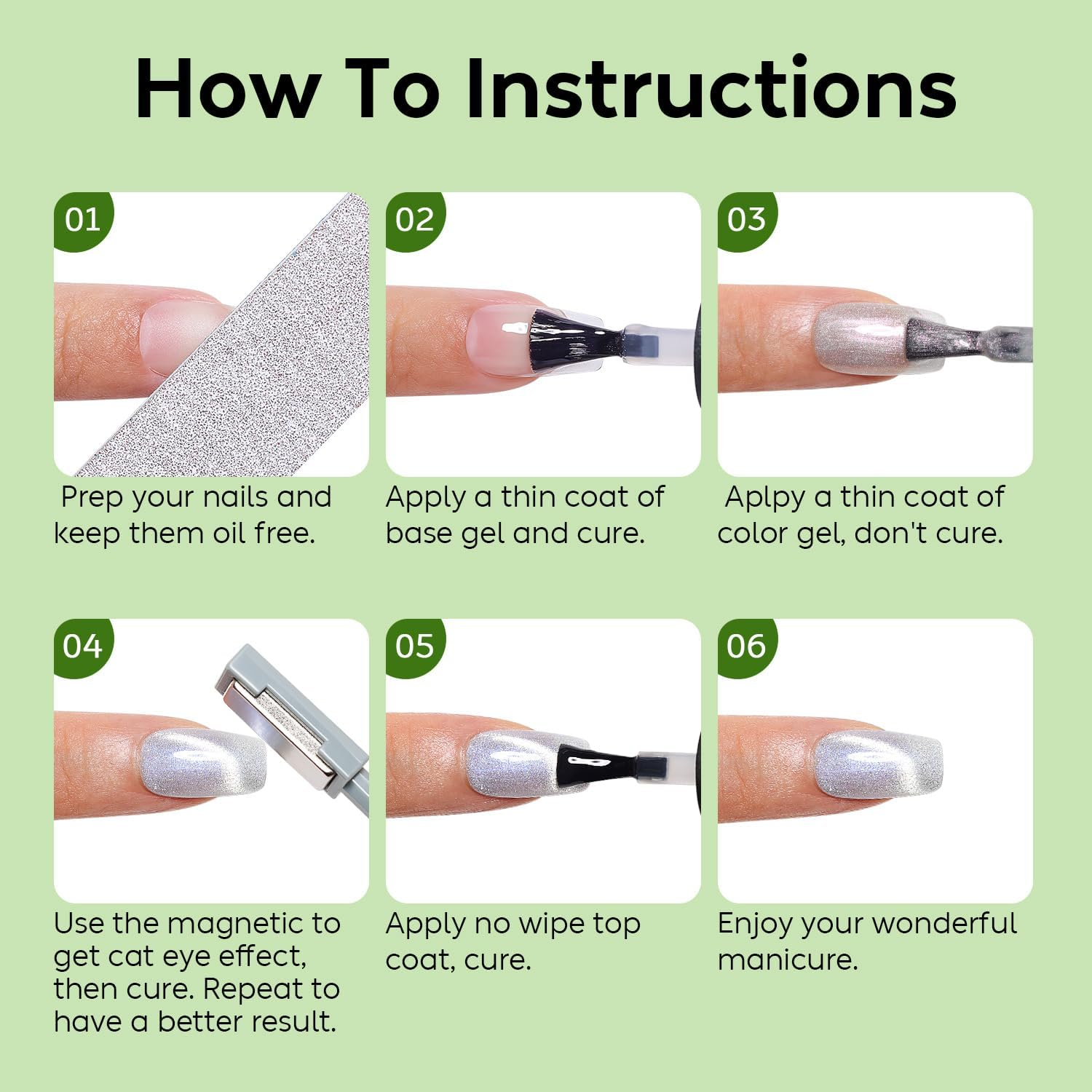 Luxbon 6 Pcs Cat Eye Magnetic Gel Nail Polish Set - Fall Colour Set Long Lasting Autumn Gel Polish, Uv Led Soak off Nail Art Designs Manicure Kit 026 image number 1