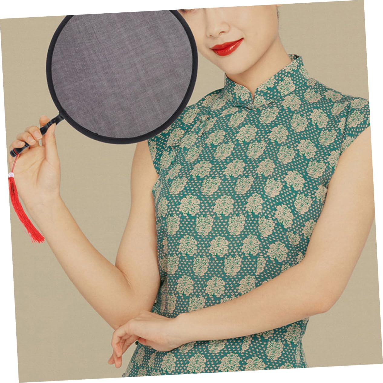 CORHAD Pack round Folding Hand Fans for Summer Instant Cool Portable Disc Fans Lightweight Compact for Weddings Festivals Decor image number 3