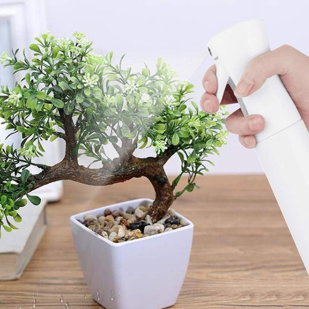 Hair Spray Bottle Empty Plastic Trigger Spray Bottle Refillable Fine Mist Sprayer Bottle 2 Pack 10Oz /300Ml for Hair Styling, Cleaning, Garden Continuous Water Mister (Black&White)