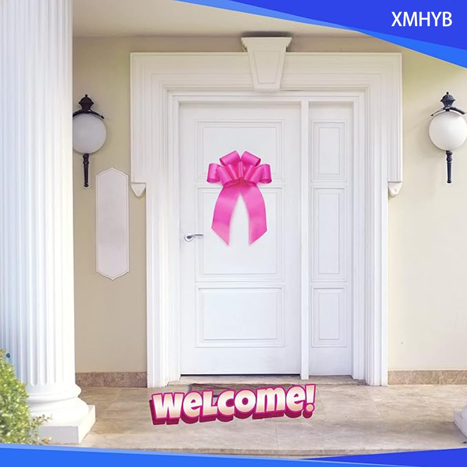 Big Car Bow 30 Inch, Giant Huge Birthday Red Gift Bow for Car, with 2 Suction Cups Christmas Tree Topper Decor (Rose Pink) - Glod image number 4